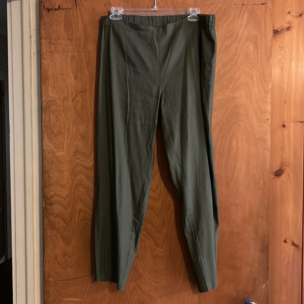 Olive green linen pants